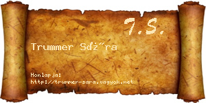 Trummer Sára névjegykártya